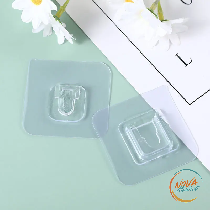 Ganci adesivi da parete trasparenti per cucina e bagno
