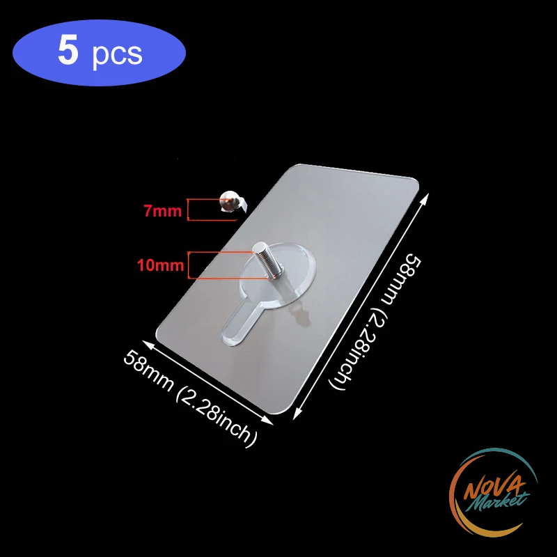 Ganci adesivi da parete trasparenti per cucina e bagno