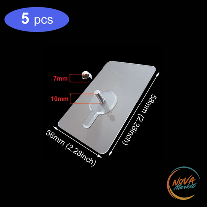 Ganci adesivi da parete trasparenti per cucina e bagno