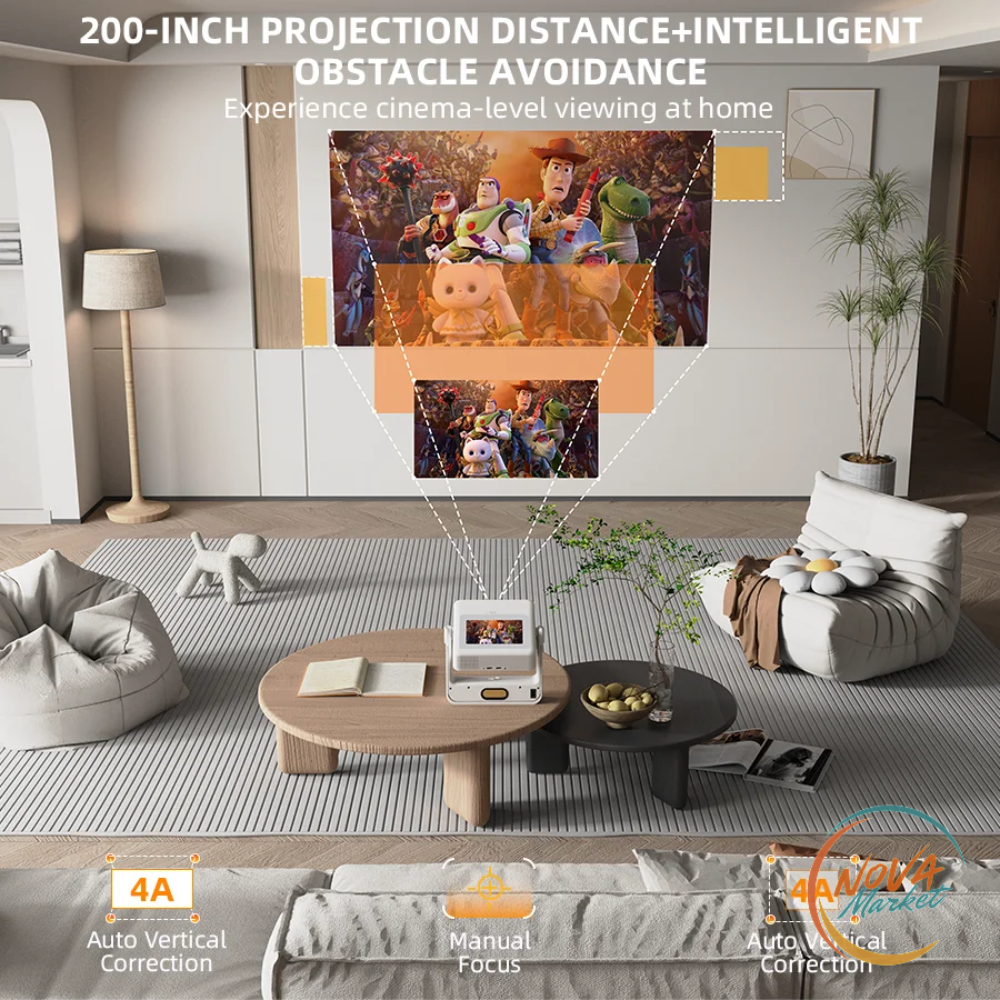 Proiettore portatile smart 4K con autofocus e WiFi 6