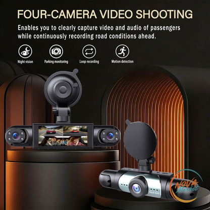 Dash Cam 4 Telecamere 1080P con Monitoraggio Parcheggio