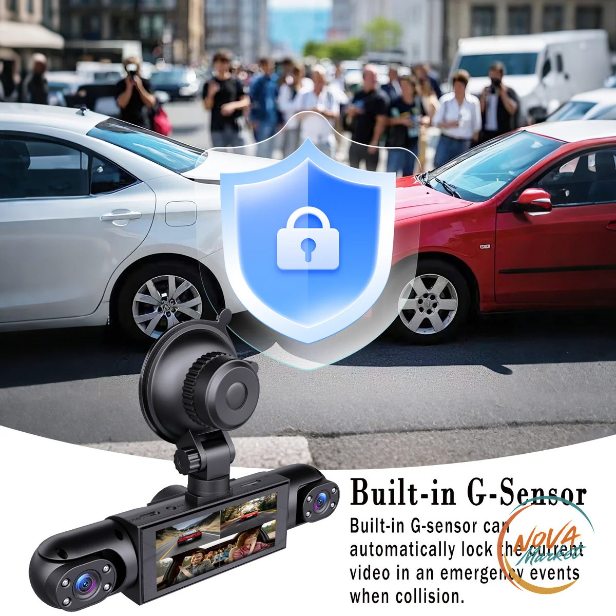 Dash Cam 4 Telecamere 1080P con Monitoraggio Parcheggio