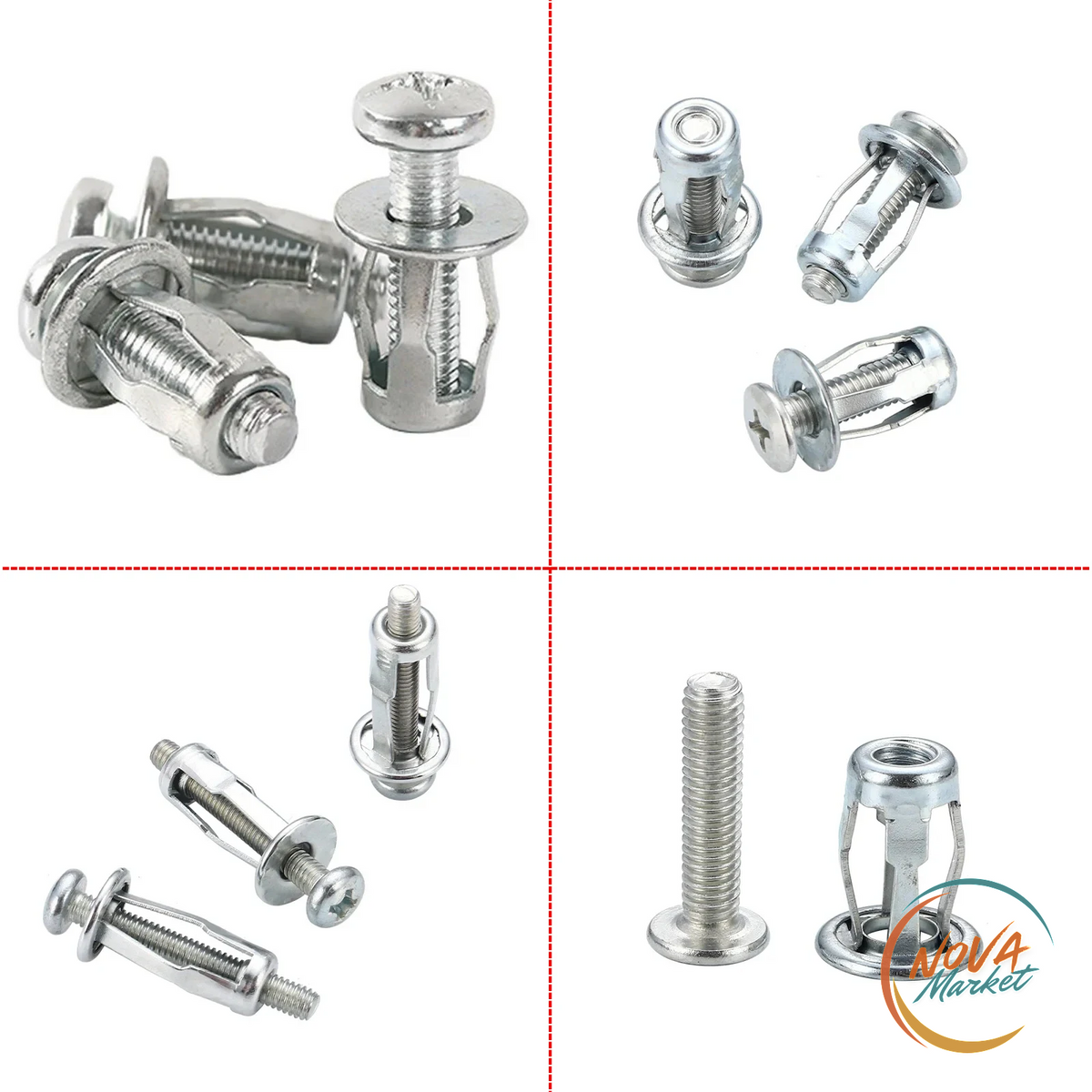 Tasselli a espansione M4-M6 con vite, 30 pezzi