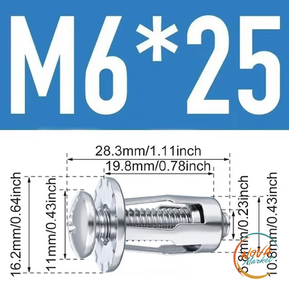 Tasselli a espansione M4-M6 con vite, 30 pezzi