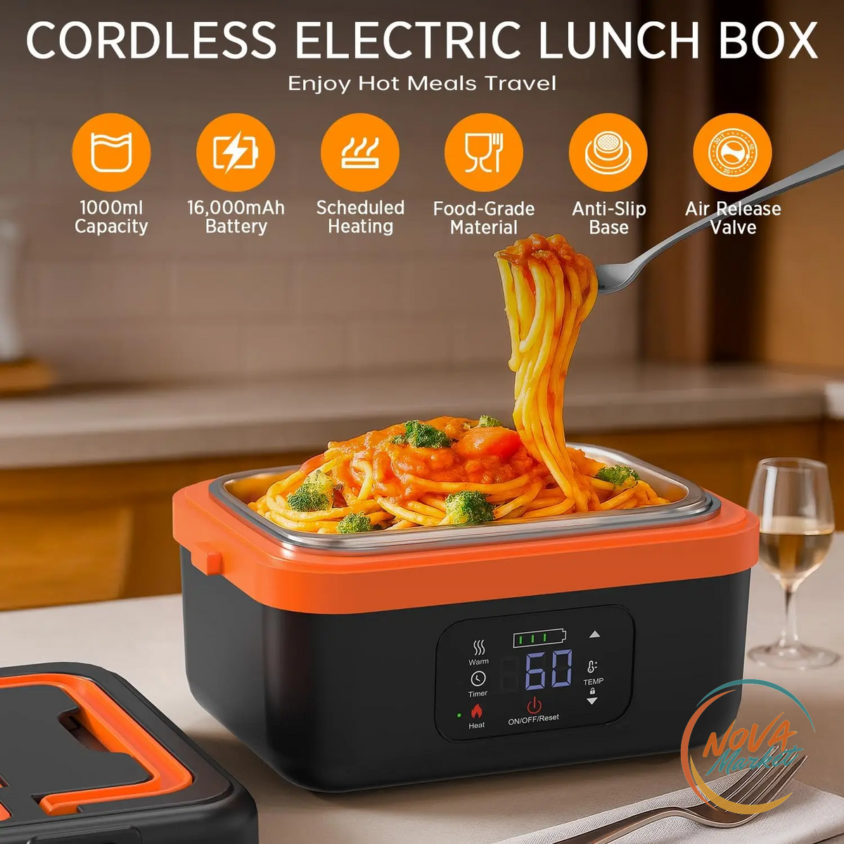Scaldavivande Elettrico Portatile 1L con Batteria 16000mAh