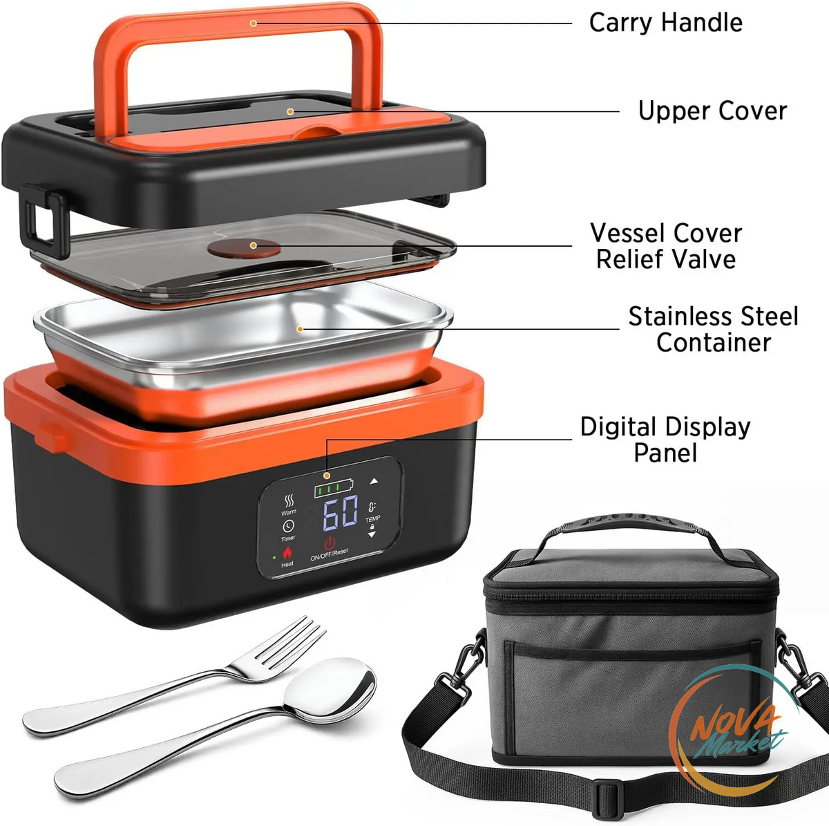 Scaldavivande Elettrico Portatile 1L con Batteria 16000mAh