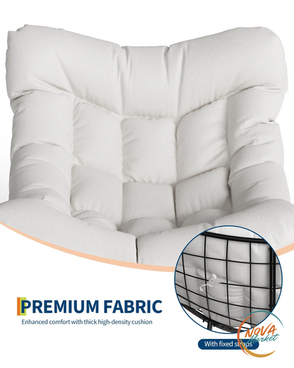 Sedia a dondolo da esterno Papasan con cuscino
