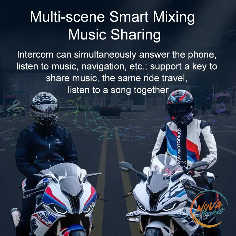Interfono Bluetooth per Casco Moto con Musica e GPS