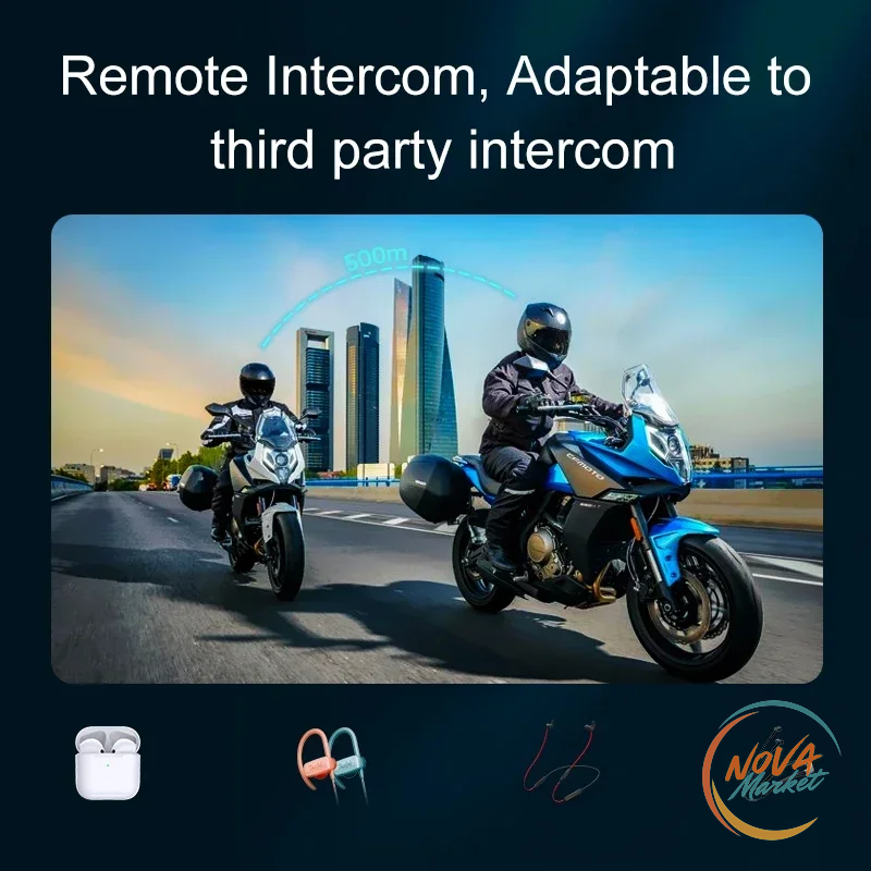 Interfono Bluetooth per Casco Moto con Musica e GPS