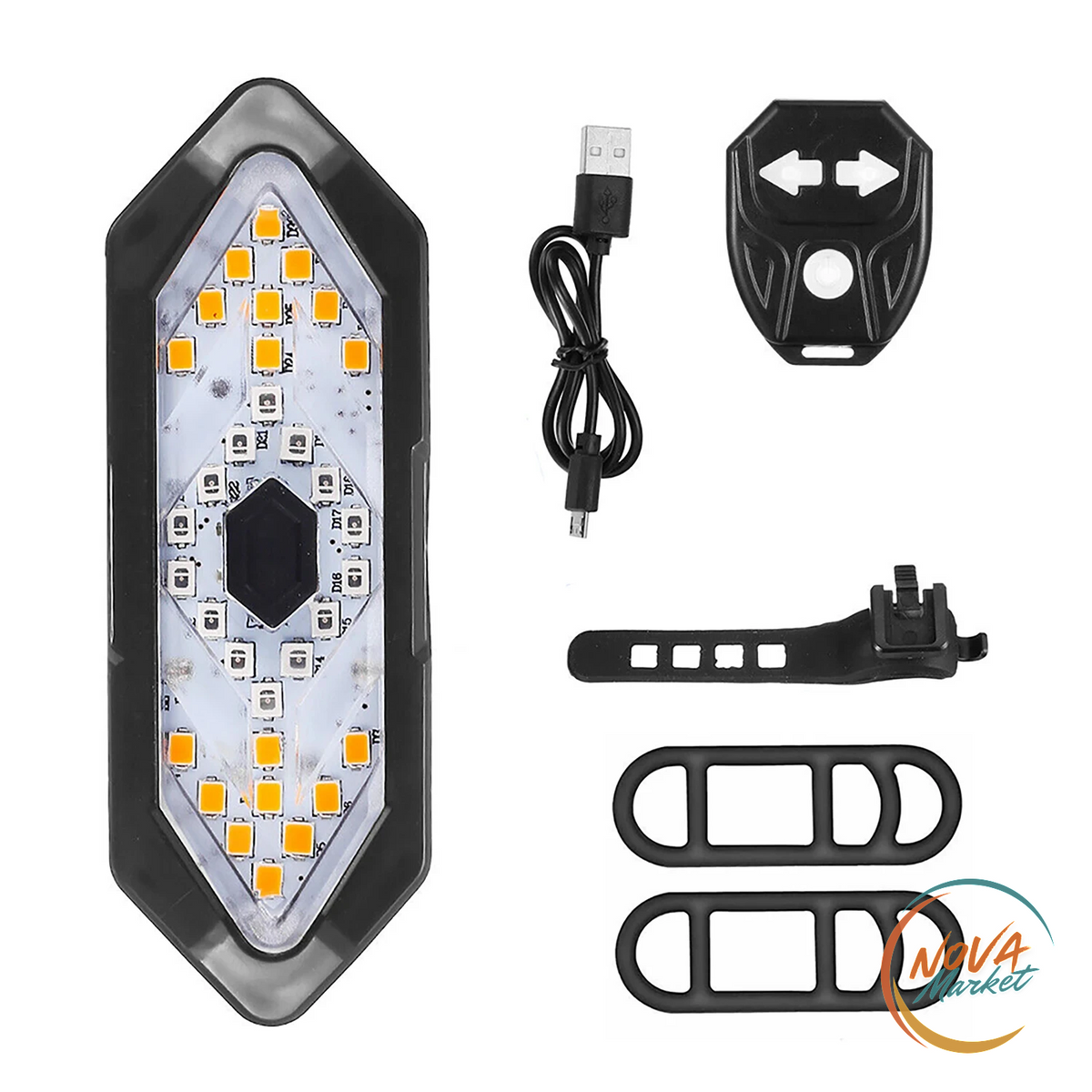Fanale Posteriore Bici LED con Frecce e Telecomando
