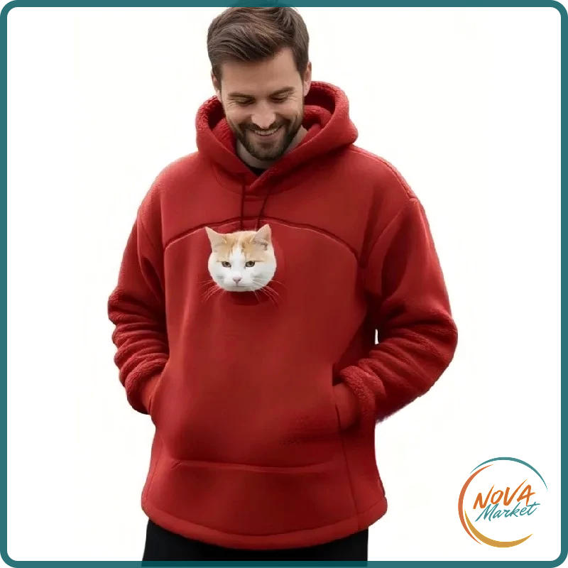 Felpa con cappuccio porta gatto calda per autunno e inverno