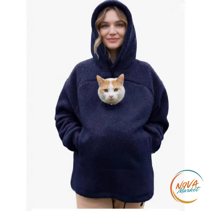 Felpa con cappuccio porta gatto calda per autunno e inverno