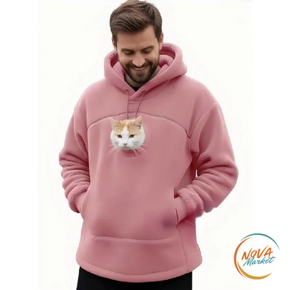 Felpa con cappuccio porta gatto calda per autunno e inverno