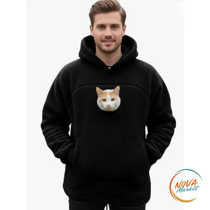 Felpa con cappuccio porta gatto calda per autunno e inverno