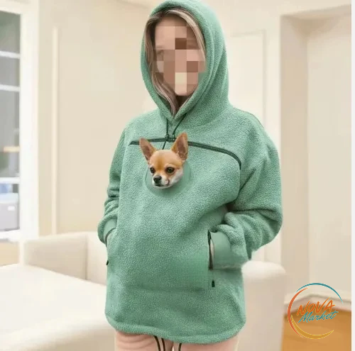 Felpa con cappuccio porta gatto calda per autunno e inverno