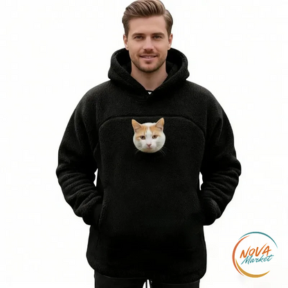 Felpa con cappuccio porta gatto calda per autunno e inverno