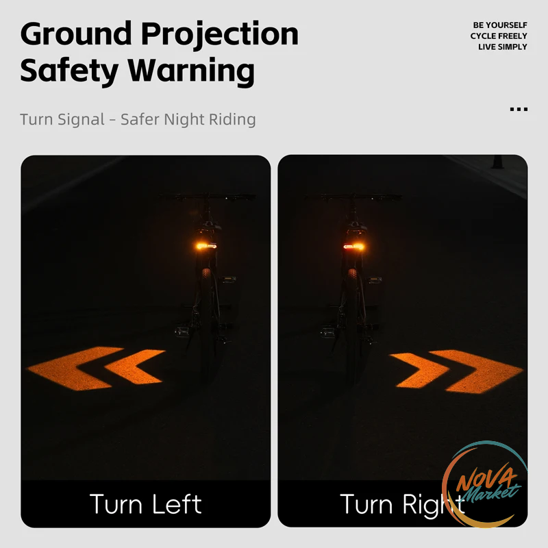 Luce Posteriore Bici con Indicatori di Direzione Wireless