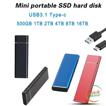 SSD portatile USB 3.0 ad alta velocità, compatto e versatile