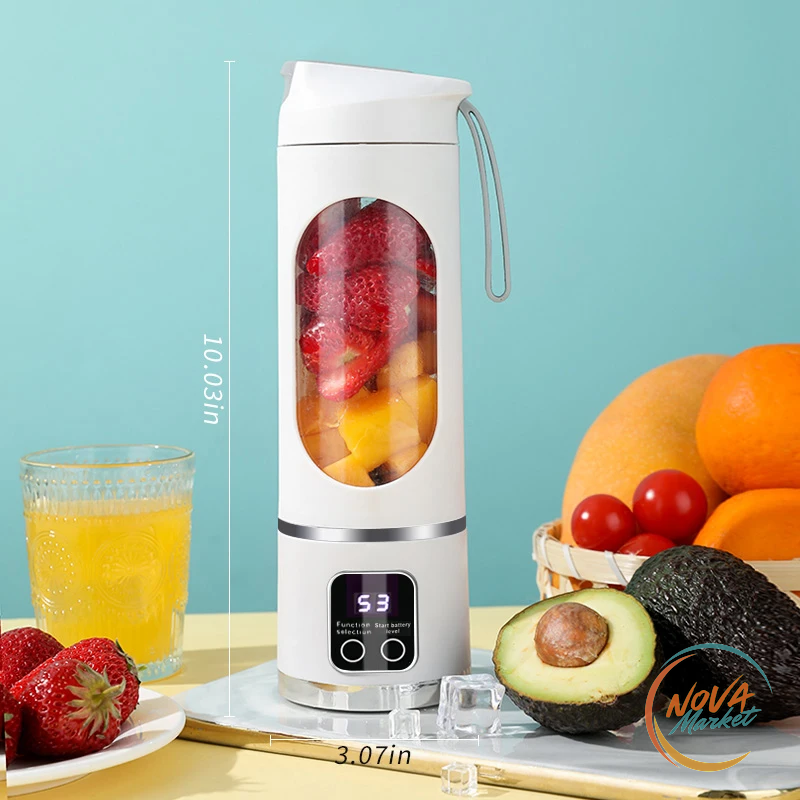 Frullatore portatile ricaricabile 450 ml, 10 lame