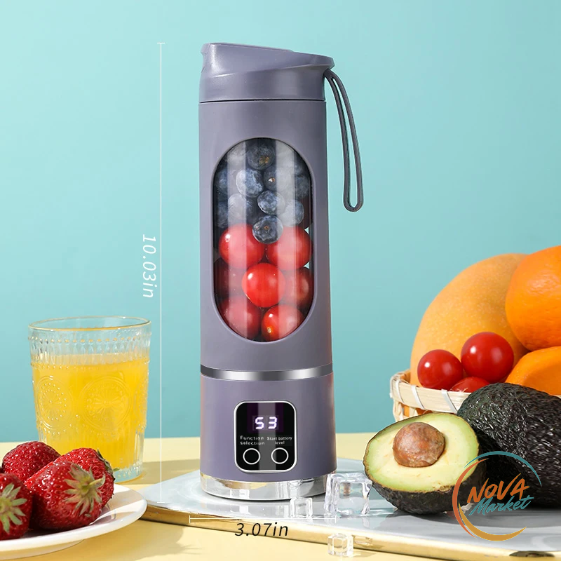 Frullatore portatile ricaricabile 450 ml, 10 lame