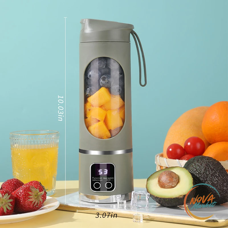 Frullatore portatile ricaricabile 450 ml, 10 lame