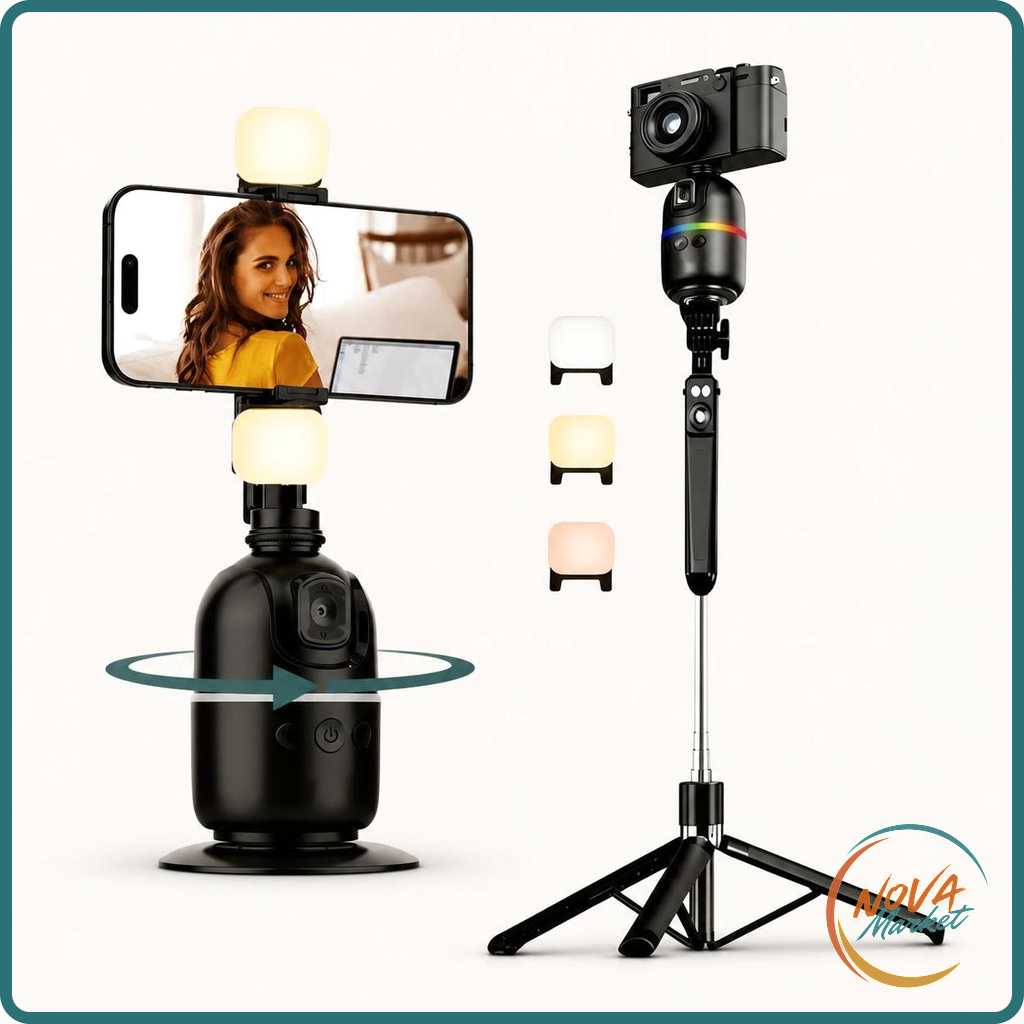 Gimbal AI per Smartphone con Tracciamento Viso a 360°