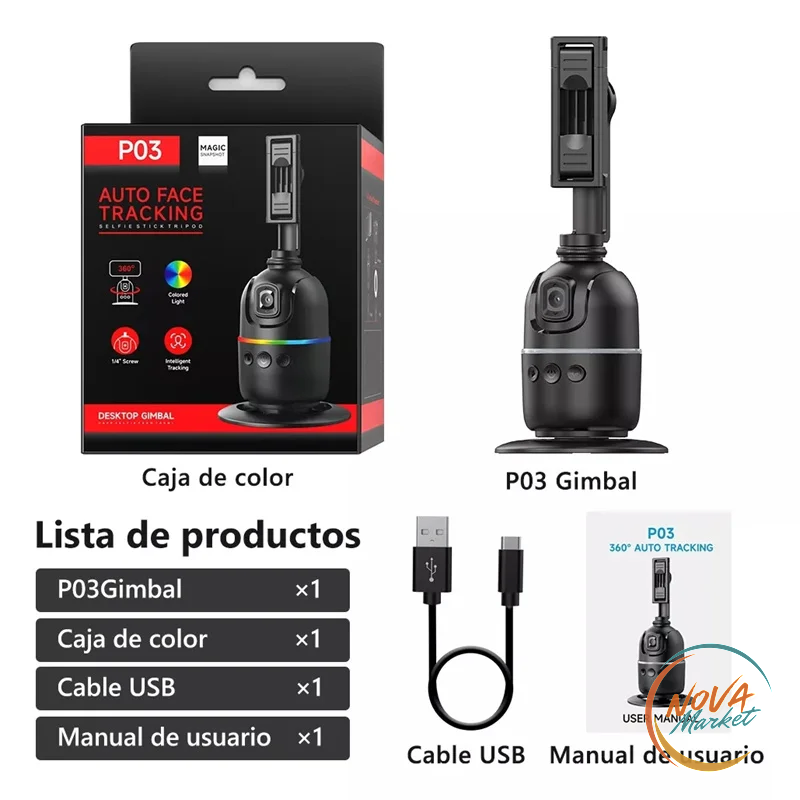 Gimbal AI per Smartphone con Tracciamento Viso a 360°