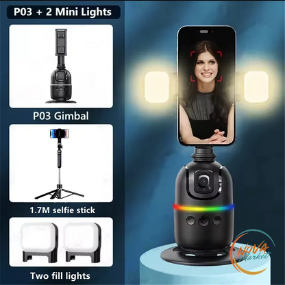 Gimbal AI per Smartphone con Tracciamento Viso a 360°