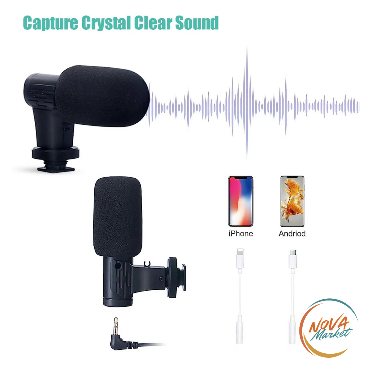 Kit Vlogging Smartphone con Treppiede, Microfono e Luce