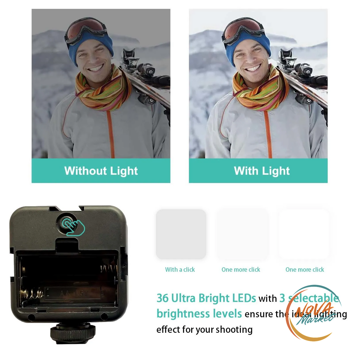Kit Vlogging Smartphone con Treppiede, Microfono e Luce