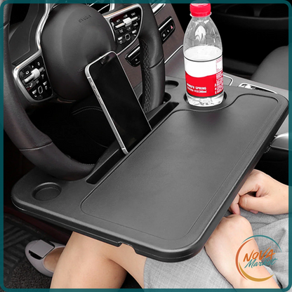 Tavolino per Volante Auto con Portabicchiere e Supporto