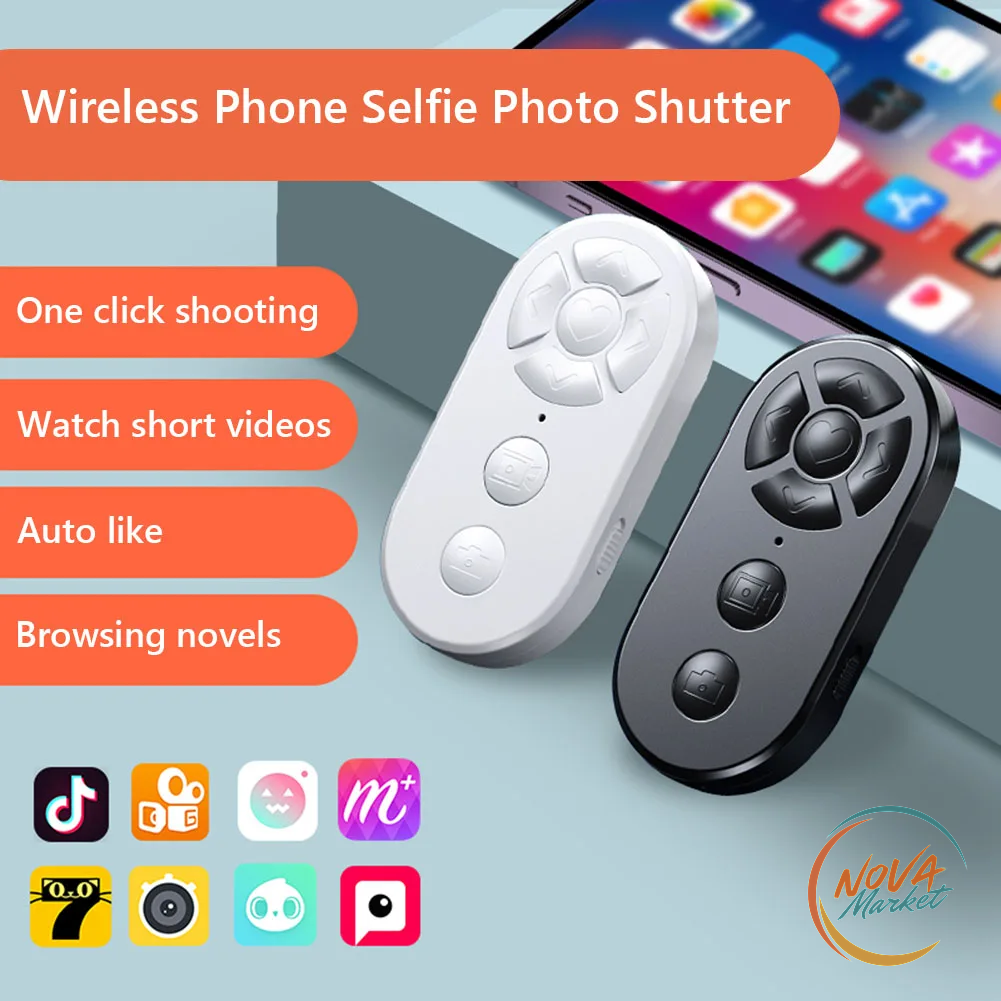 Telecomando Bluetooth per Selfie e Cambio Pagina a 7 Pulsanti