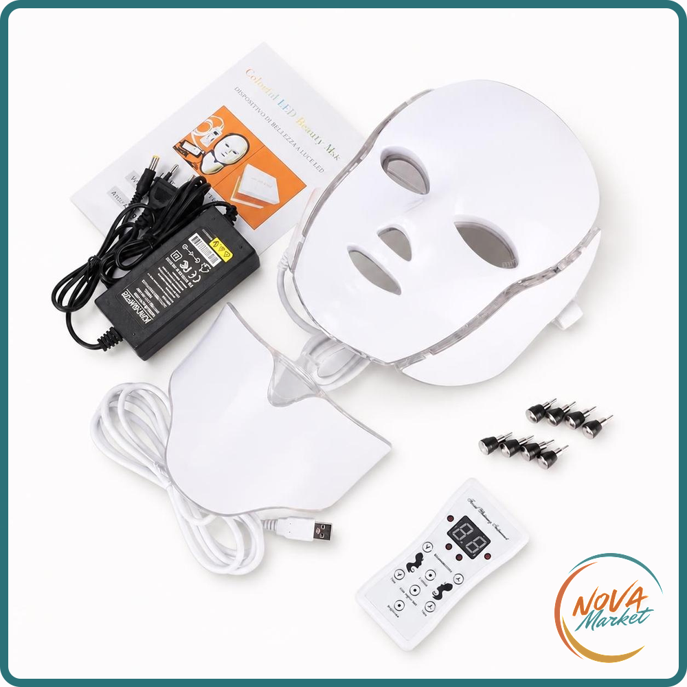 Maschera LED Viso e Collo a 7 Colori per Fototerapia