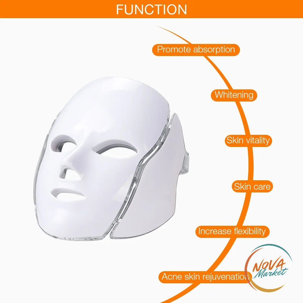 Maschera LED Viso e Collo a 7 Colori per Fototerapia