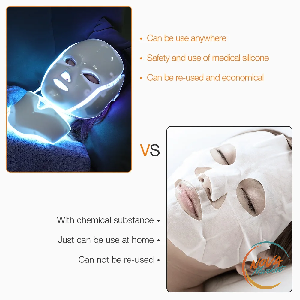 Maschera LED Viso e Collo a 7 Colori per Fototerapia