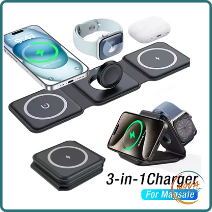 Stazione di Ricarica Wireless 3 in 1 Magnetica