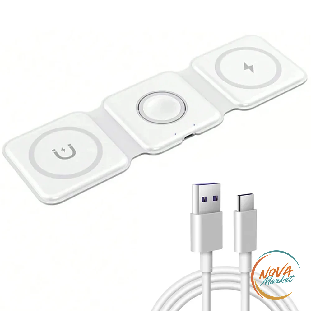 Stazione di Ricarica Wireless 3 in 1 Magnetica