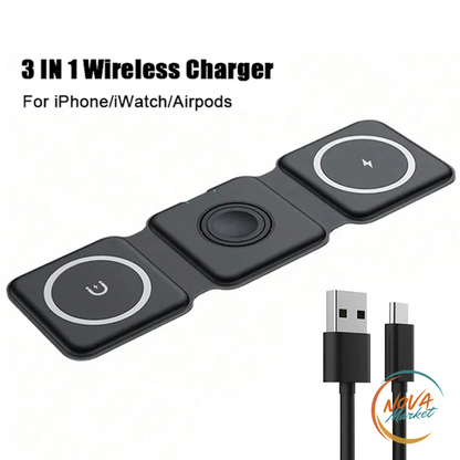 Stazione di Ricarica Wireless 3 in 1 Magnetica