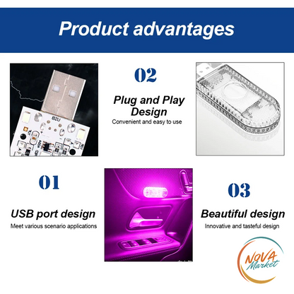 Luce LED per Auto Touch Ricaricabile USB