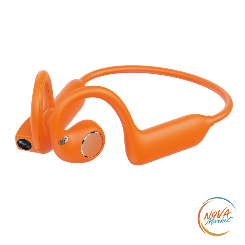 Cuffie a conduzione ossea E12 Bluetooth 5.4 con fotocamera HD