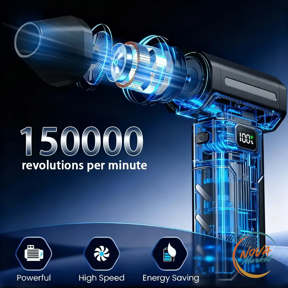 Soffiatore d'Aria Portatile Turbo 150.000 RPM, 5 Velocità