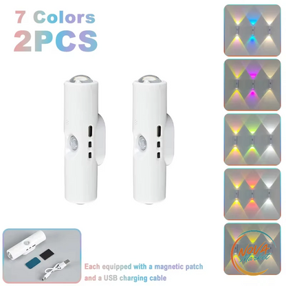 Luce notturna LED con sensore di movimento, RGB ricaricabile