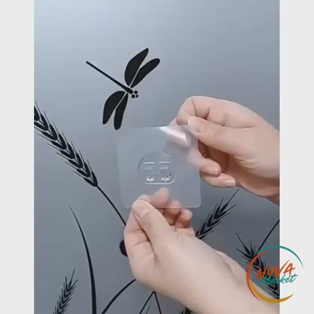 Anteprima video Ganci adesivi da parete trasparenti per cucina e bagno - NovaMarket