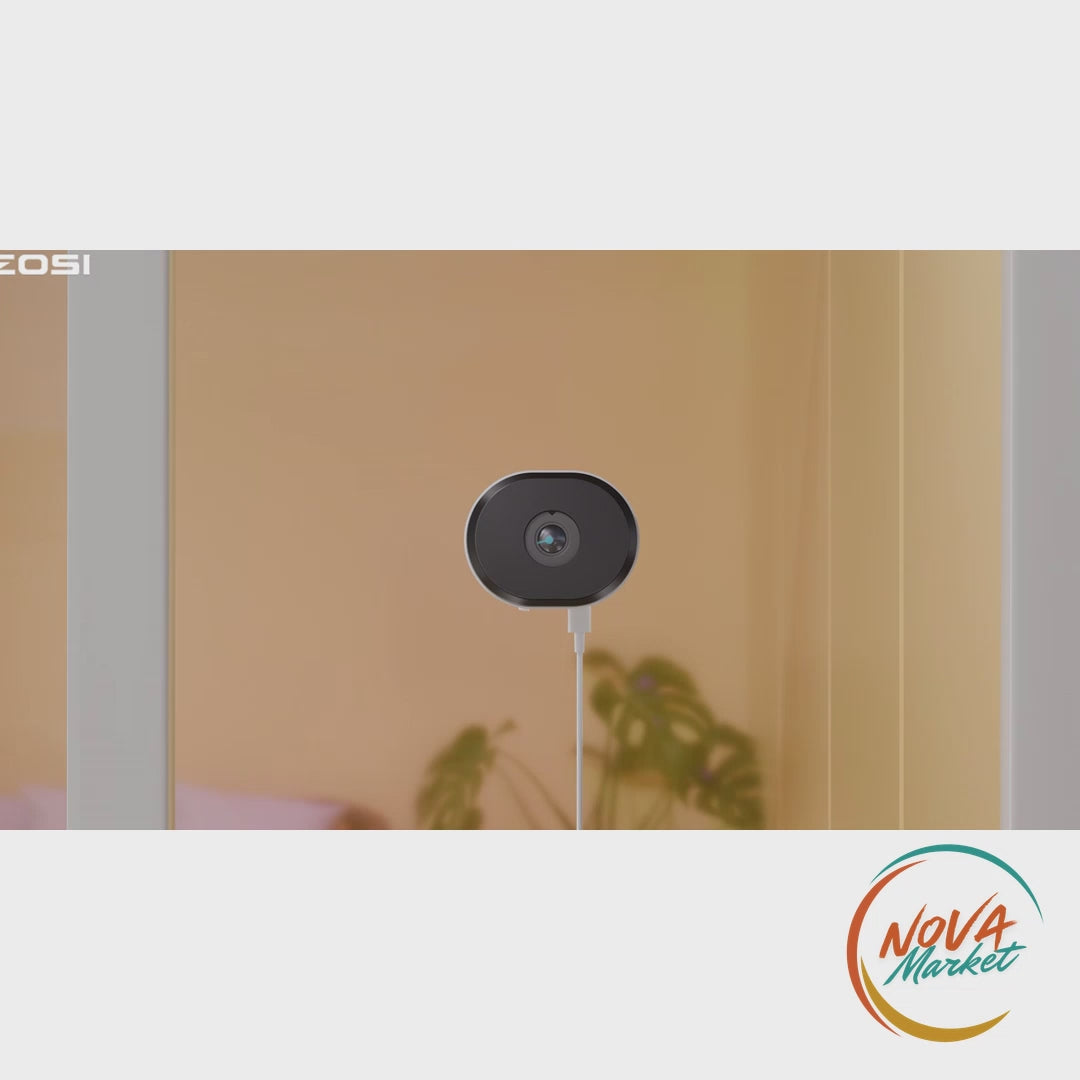 Anteprima video Telecamera di Sicurezza WiFi 2K per Interni con Visione a Colori - NovaMarket
