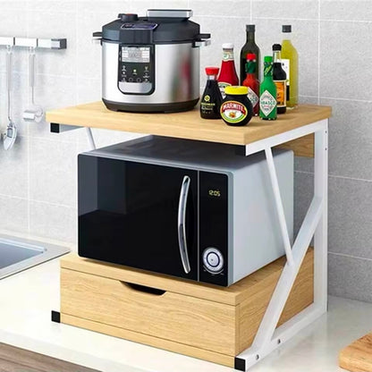 Scaffale Porta Microonde con Cassetto Organizer 54 x 35 x 50 cm