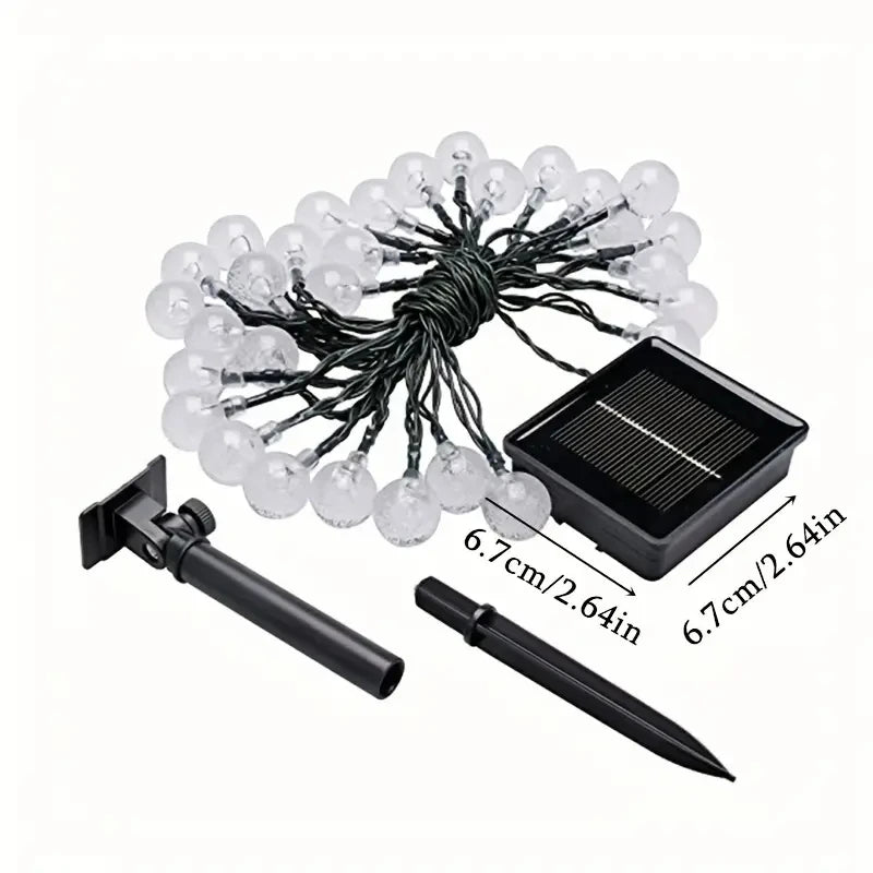 Luci Sferiche Solari 20 LED 5m Impermeabili IP65 | 8 Modalità, Ricaricabili, per Giardino, Albero, Natale, Campeggio